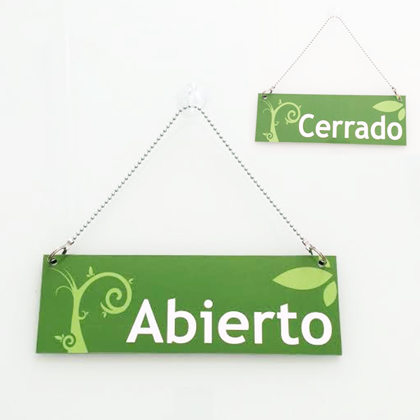 Cartel Abierto - Cerrado Rojo/Verde