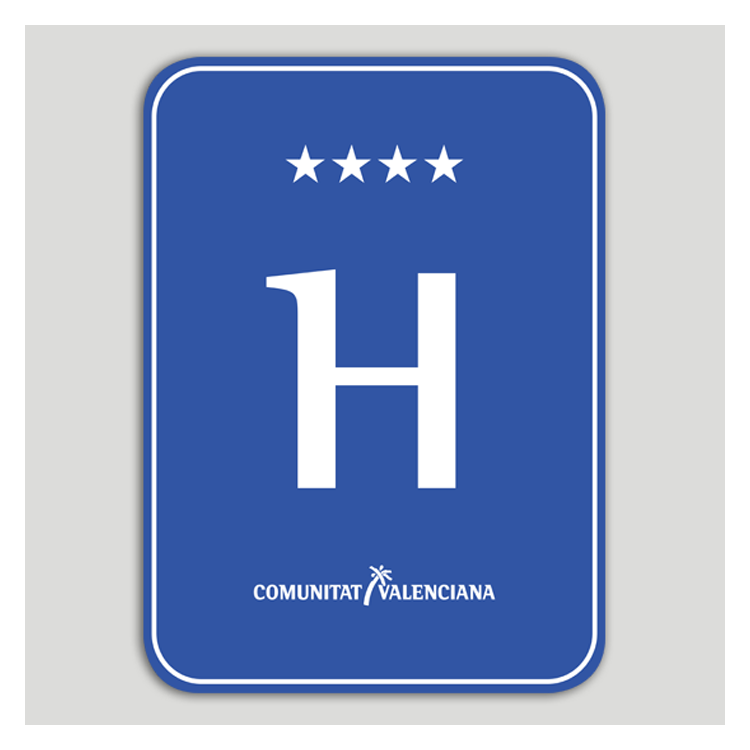 Distinctive four-star hotel plaque - Valencian Community