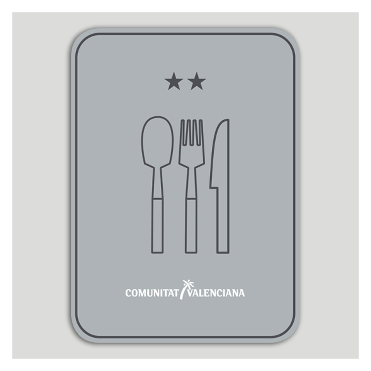 Placa distintivo Restaurante dos estrellas - Comunidad Valenciana