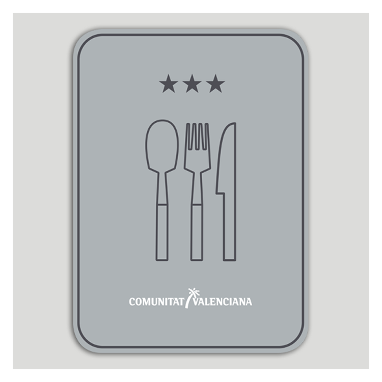 Placa distintivo Restaurante tres estrellas - Comunidad Valenciana