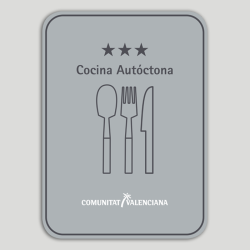 Distinctive plaque Three-star native cuisine restaurant - Valencian Community