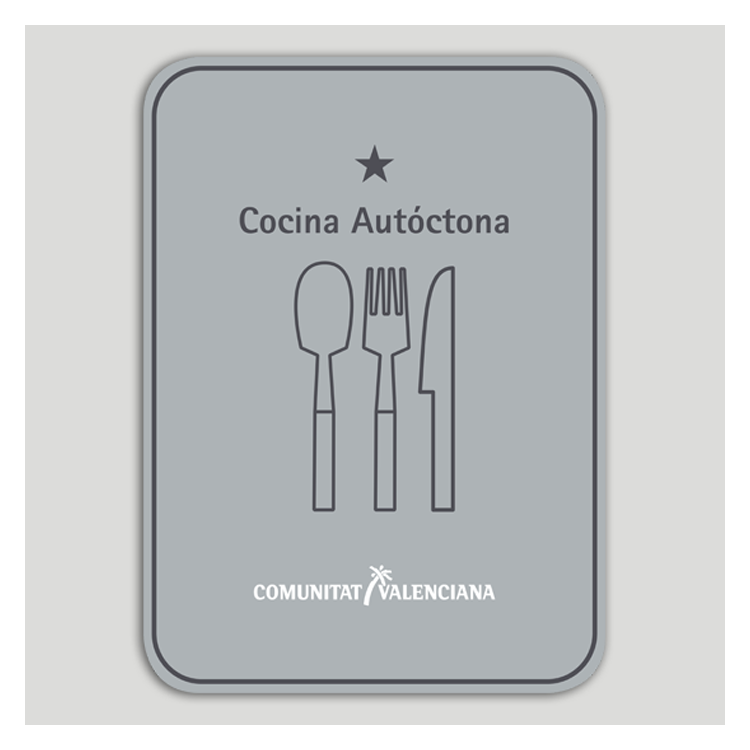 Distinctive plaque Restaurant one star native cuisine - Valencian Community