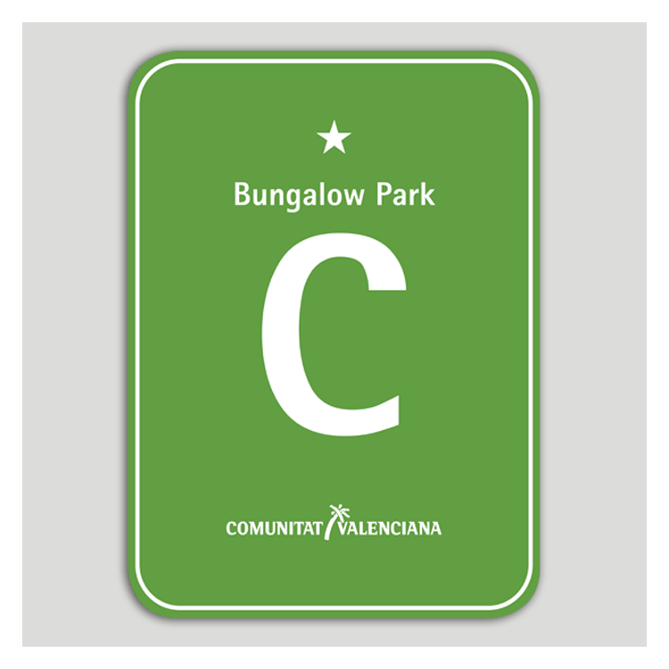 Placa distintivo Camping Bungalow Park una estrella - Comunidad Valenciana