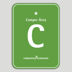 Placa distintivo Camping Camper Área una estrella - Comunidad Valenciana