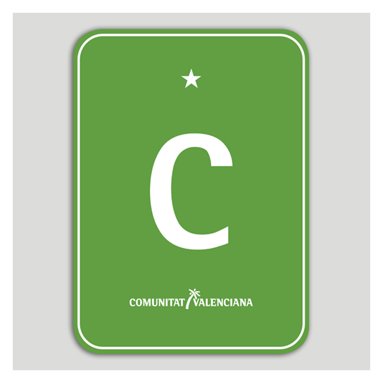 Placa distintivo Camping una estrella - Comunidad Valenciana