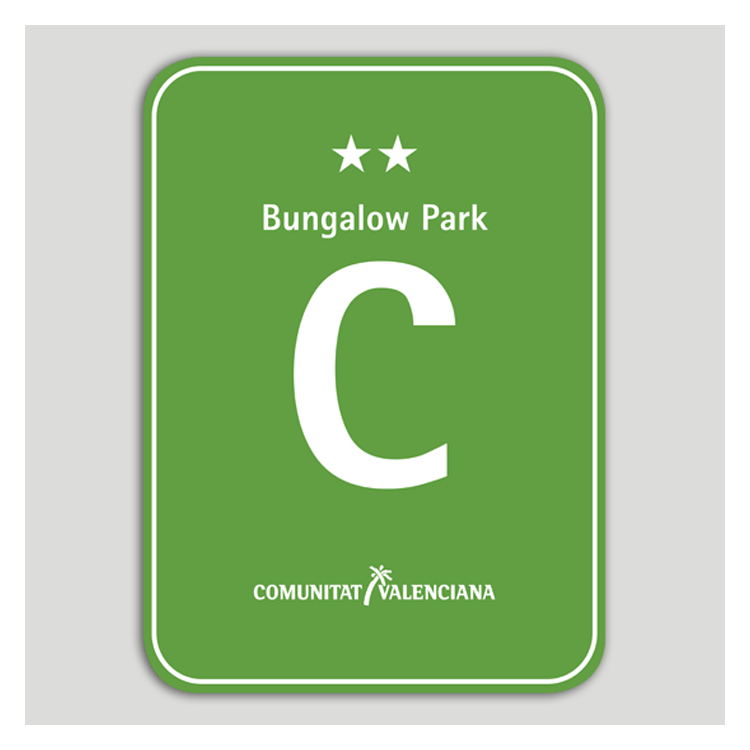 Placa distintivo Camping Bungalow Park dos estrellas - Comunidad Valenciana