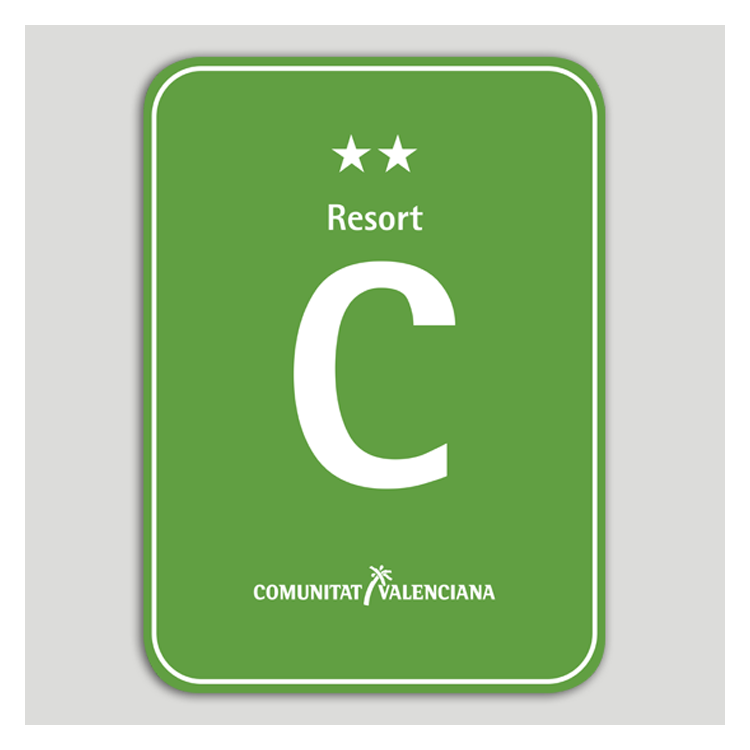 Placa distintivo Camping Resort dos estrellas - Comunidad Valenciana