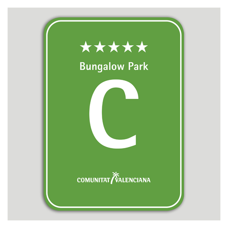 Placa distintivo Camping Bungalow Park cinco estrellas - Comunidad Valenciana