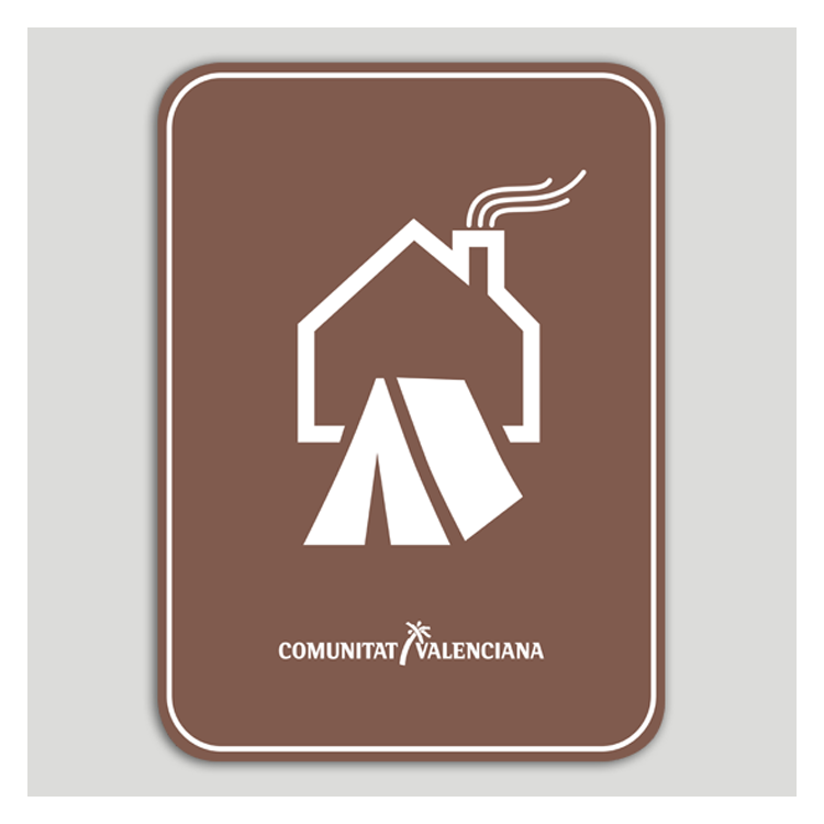 Placa distintivo Acampada en Finca Particular, con vivienda habitada. - Comunidad Valenciana