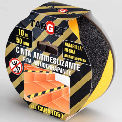 Cinta adhesiva antideslizante negra amarilla 10m x 50mm