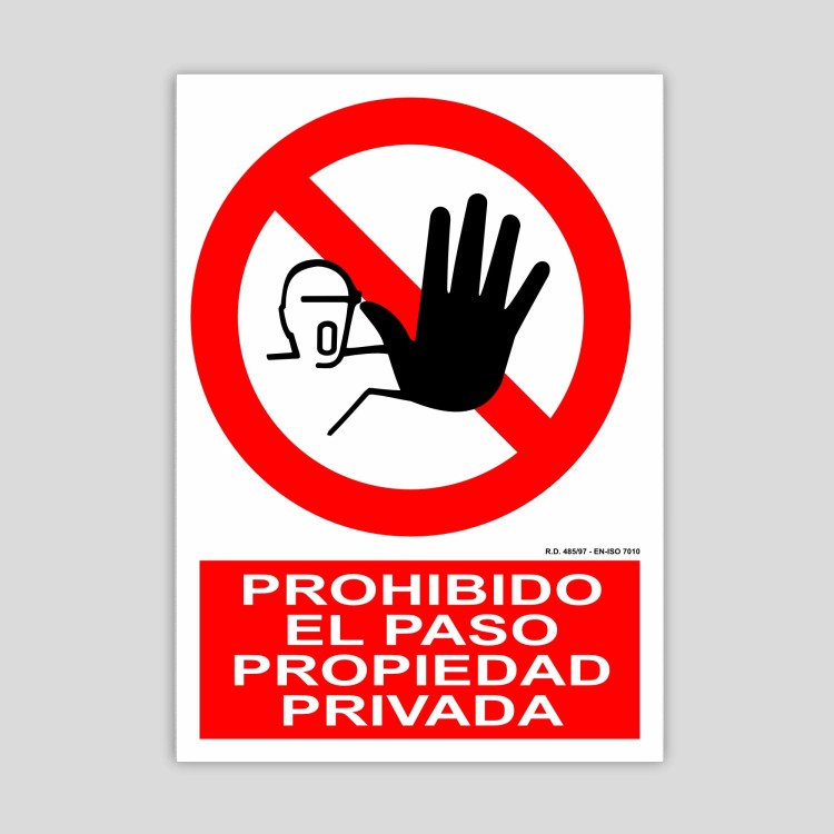 ▷🥇 distribuidor cartel prohibido el paso propiedad privada 30x42