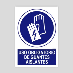 Cartell d'ús obligatori de guants aïllants