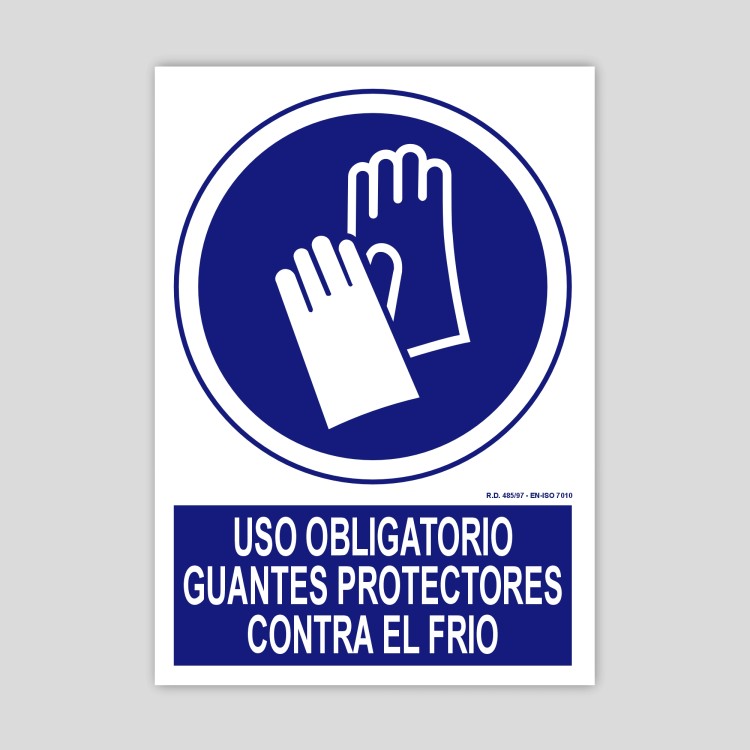 Uso obligatorio de guantes protectores contra el frío